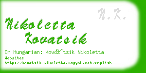 nikoletta kovatsik business card